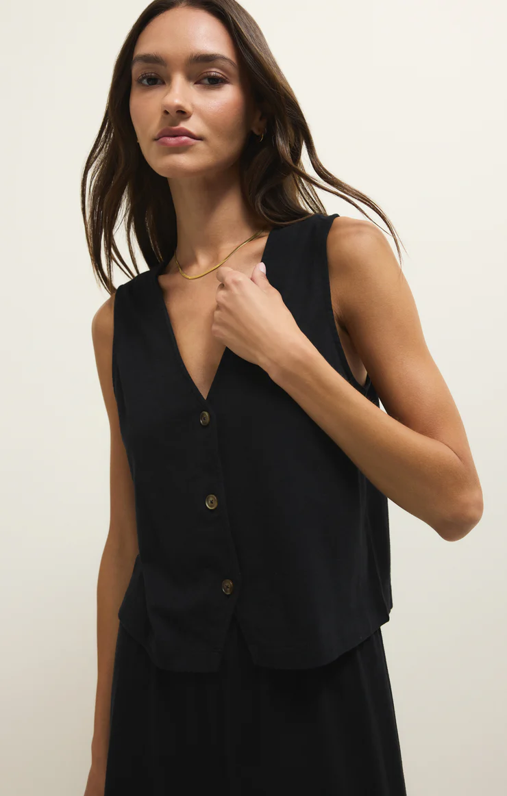 Noelle Jersey Tank Top True Black