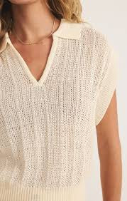 Lauden Crochet Polo Sea Salt