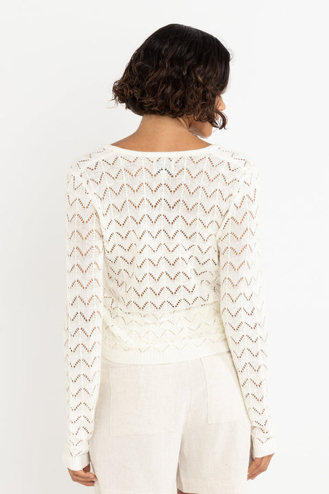 Avery Knit Cardigan White