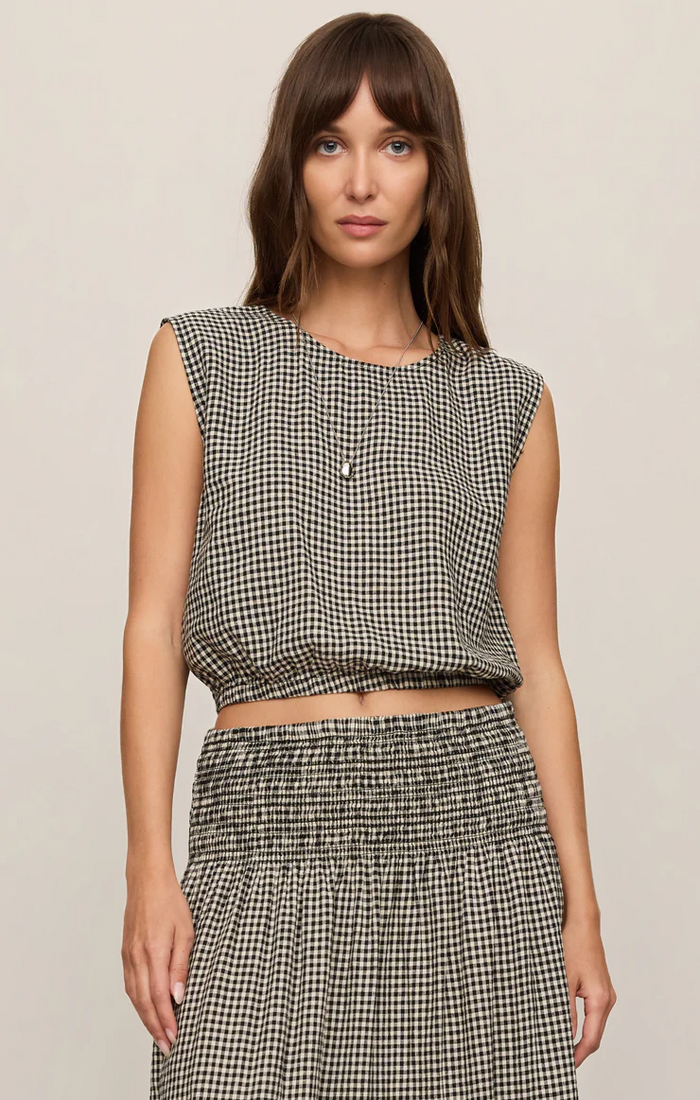 Merit Cropped Gingham Top