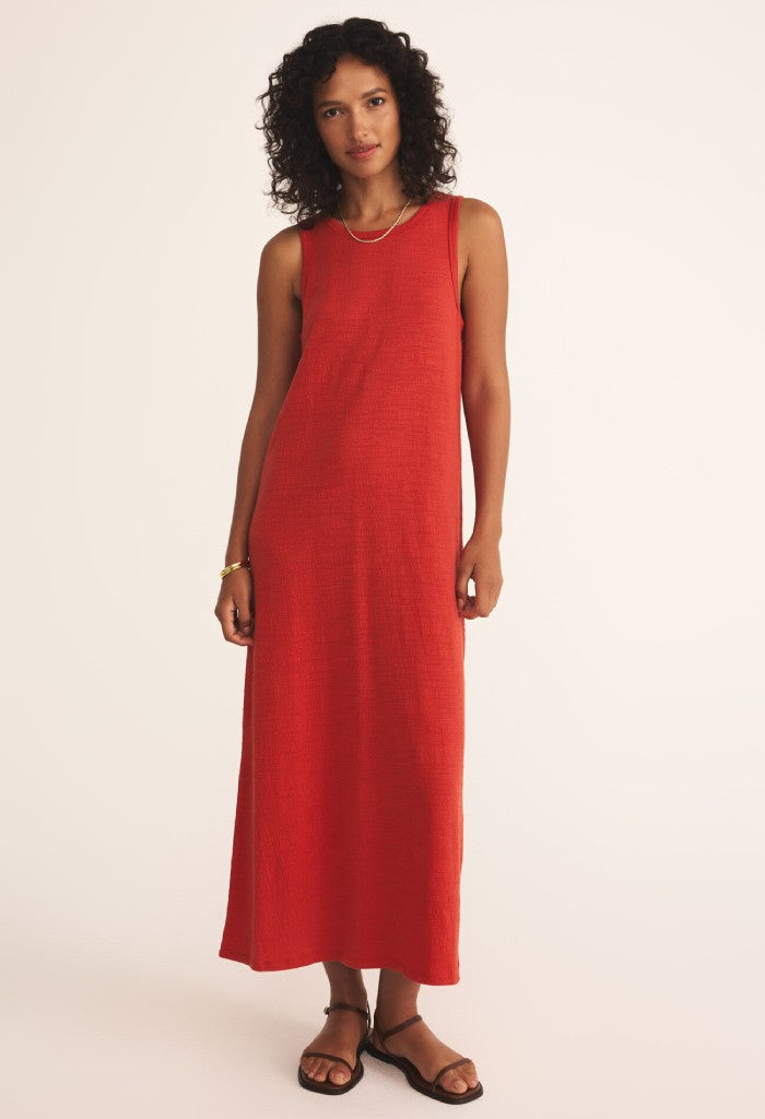 Mystic Modal Rib Dress Cabana Red