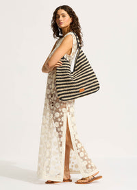 Raffia Stripe Tote Bag