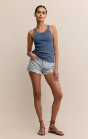 Classic Scoop Rib Tank Vintage Indigo