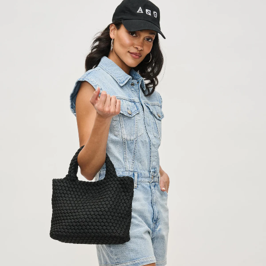 Sky's the Limit Small Laced Up Eco Tote Black