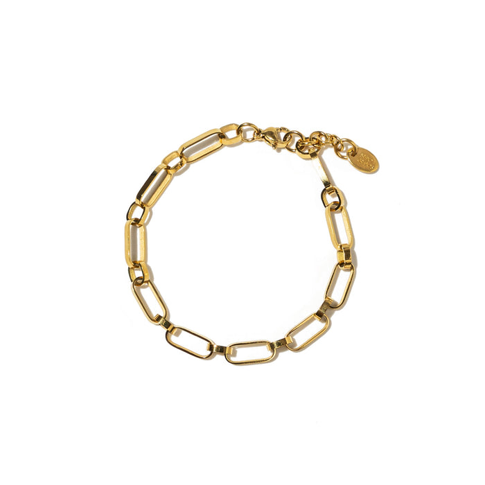 Waterproof Gold Oval Links Bracelet