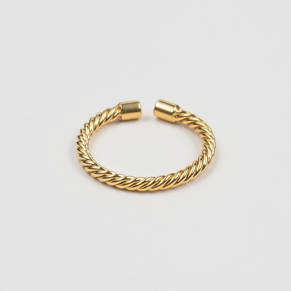 Waterproof Gold Twisted Mini Ring