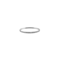 Waterproof Silver Dainty Diamond Ring Band