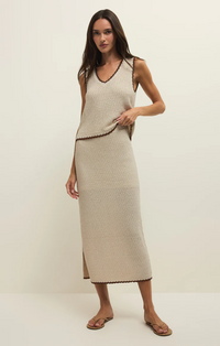 Yessenia Whipstitch Skirt Linen
