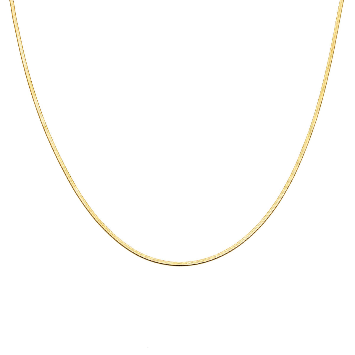 Waterproof Gold Micro Herringbone Necklace