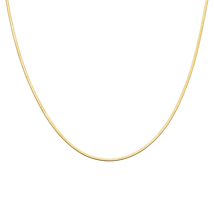 Waterproof Gold Micro Herringbone Necklace
