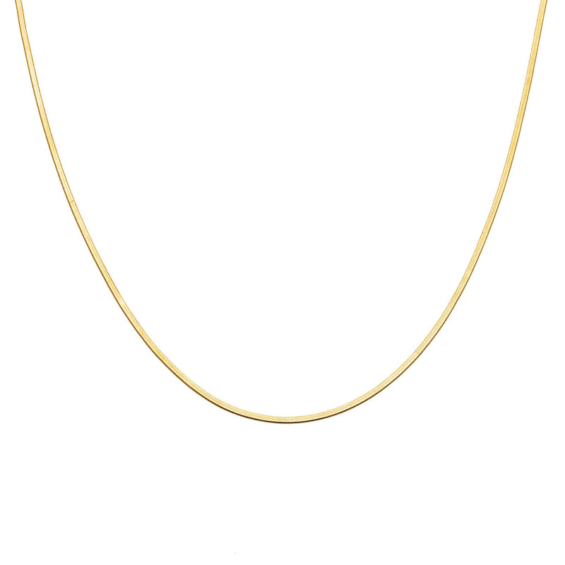 Waterproof Gold Micro Herringbone Necklace