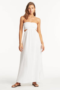 Sunset Cutaway Bandeau Dress White