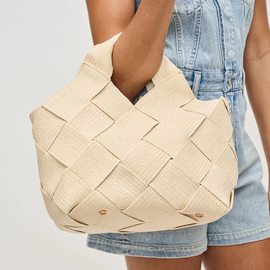 Resilience Woven Straw Tote Cream