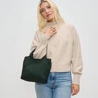 Sky's the Limit Small Woven Tote Olive