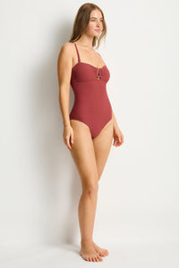 Spinnaker U Bar Bandeau One Piece Terracotta