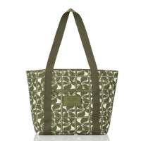 Lattice Nylon Zipper Tote Olive