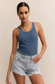 Classic Scoop Rib Tank Vintage Indigo