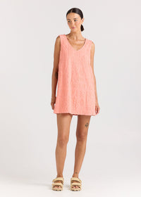 Mai Tai Towelling Dress Coral