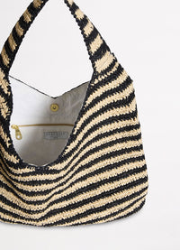 Raffia Stripe Tote Bag