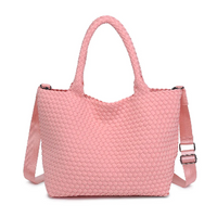 Sky's The Limit Medium Woven Tote Blush
