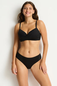 Eco Essentials Mid Bikini Bottom Black
