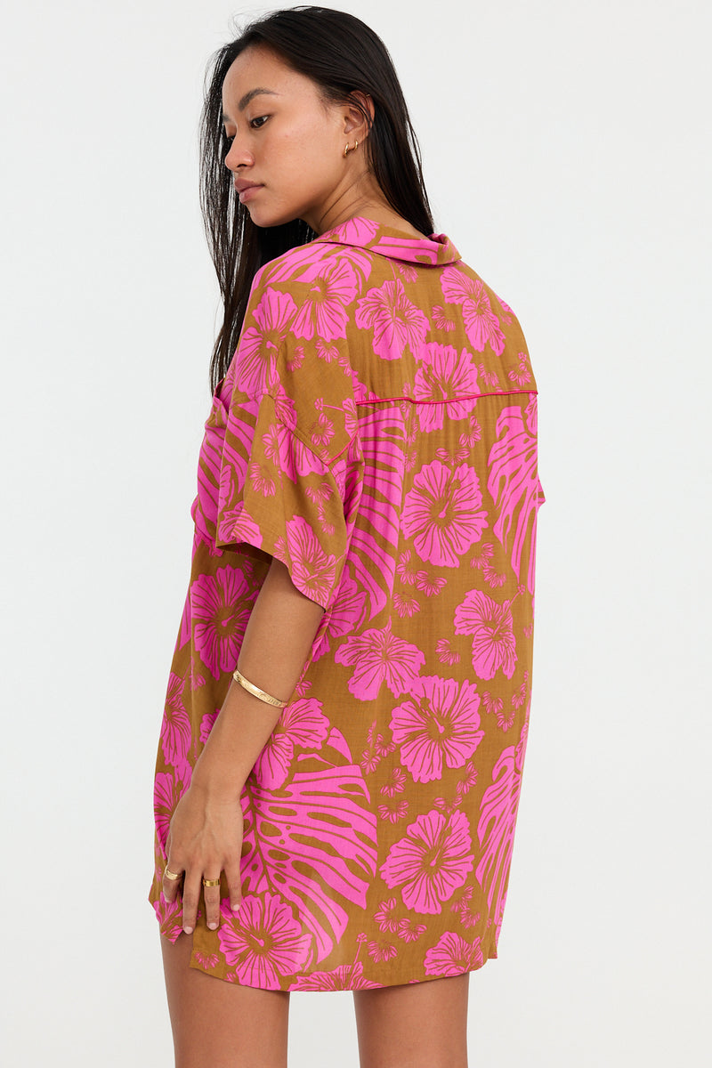 Aloha Shirt Dress Garden