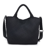 Sky's The Limit - Medium Woven Neoprene Tote: Black