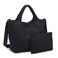 Sky's The Limit - Medium Woven Neoprene Tote: Black