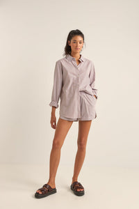 Zephyr Stripe Beach Short Chocolate