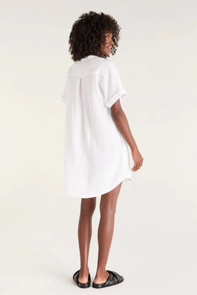 Talia Gauze Mini Dress White