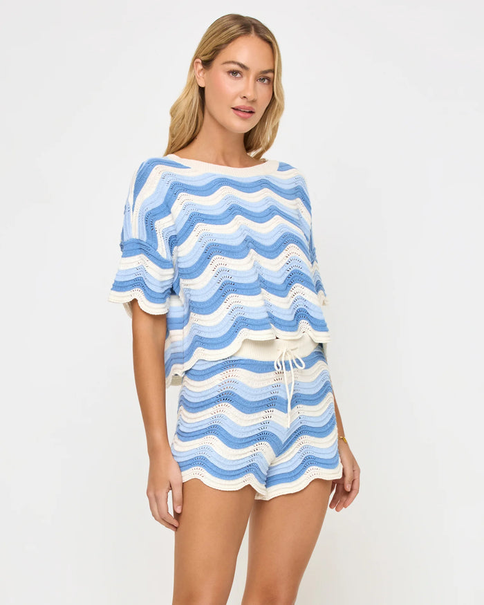 Make Waves Knit Short Blue Crush