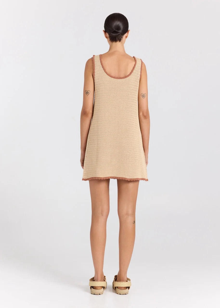 Palm Beach U Crochet Knit Dress Sand