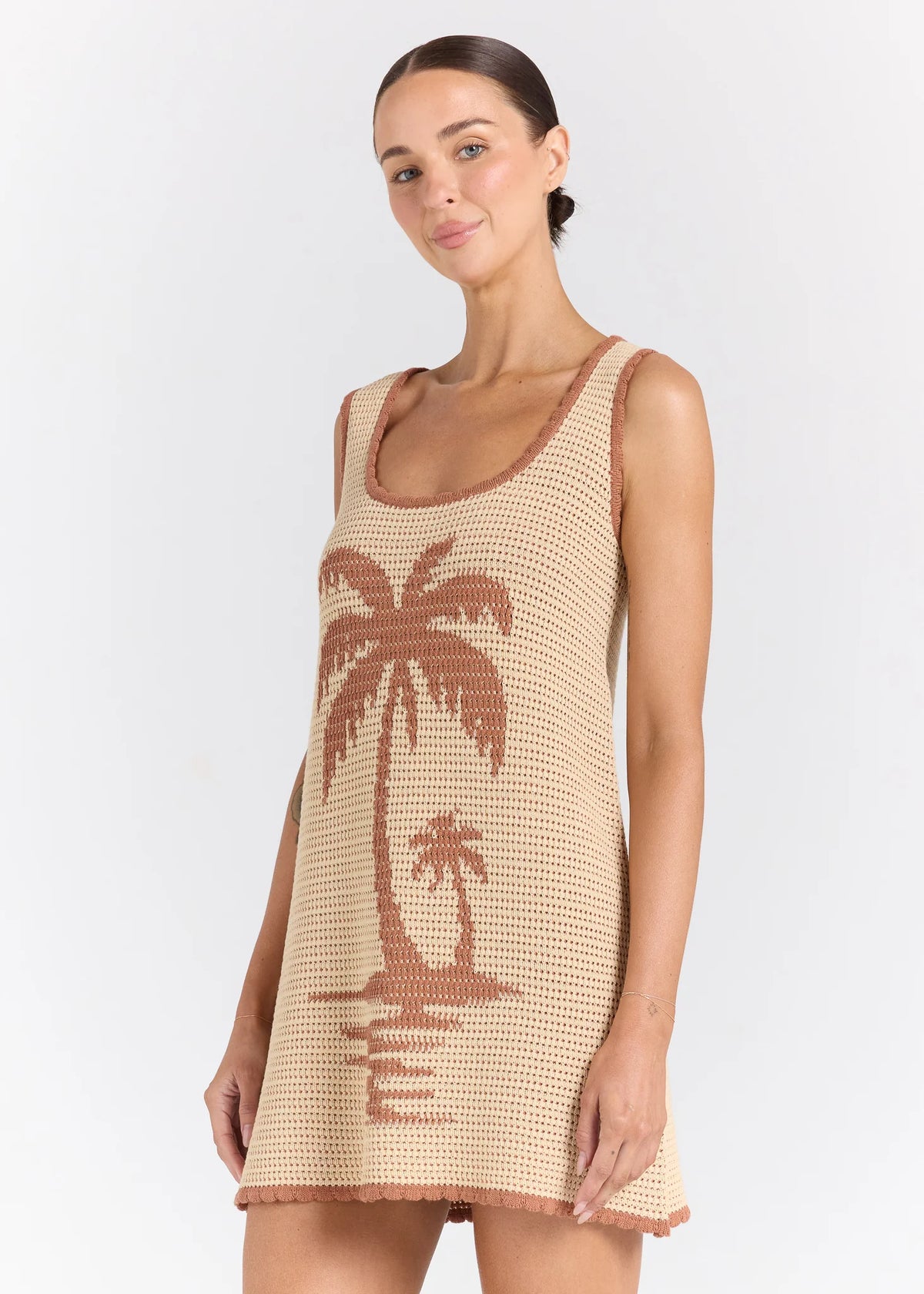 Palm Beach U Crochet Knit Dress Sand