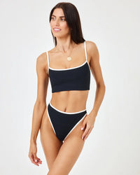 Ribbed Adalyn Top Cream/Black