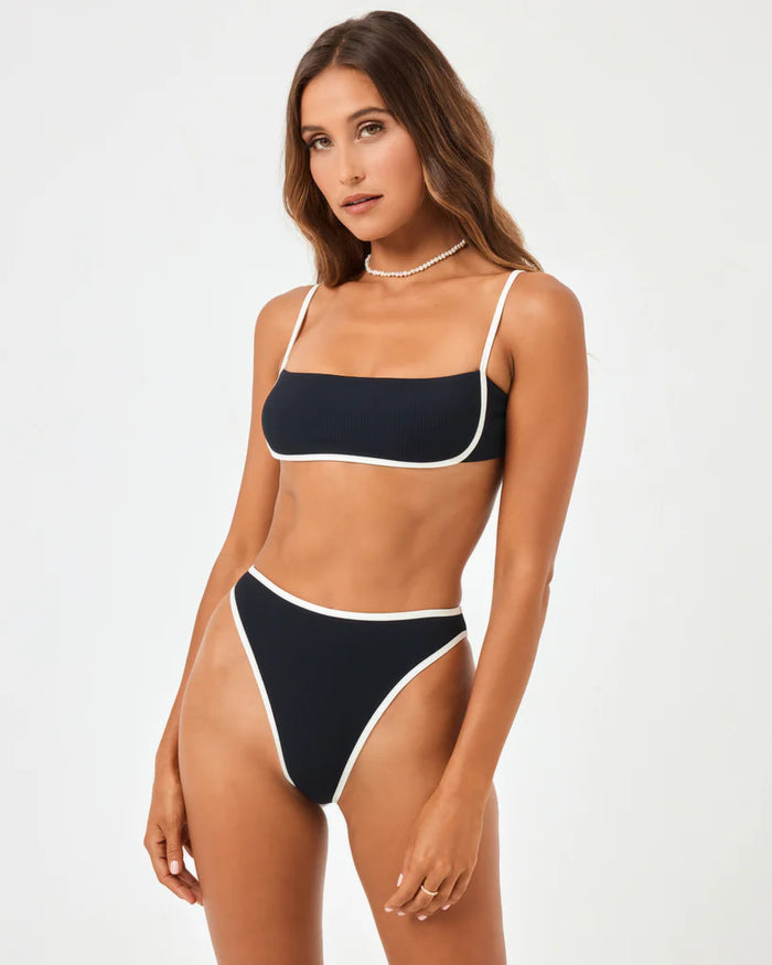Ribbed Nora Bottom Black/Cream