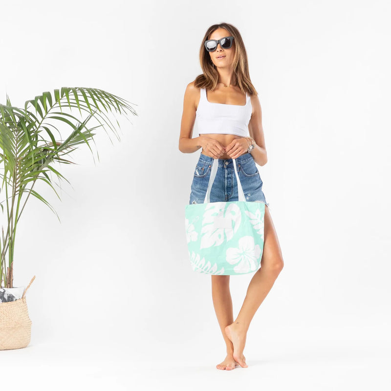 Waipi'o Reversible Tote Aquamarine