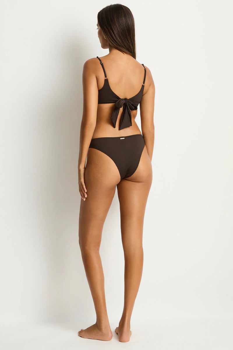 De Luxe Scoop Neck Tie Back Espresso