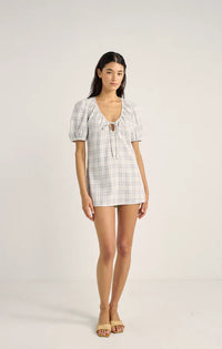 Desi Plaid Mini Dress Blue