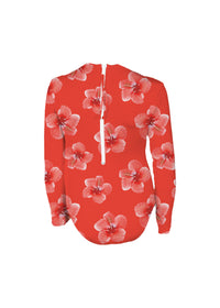 Littles Longsleeve Bodysuit Strawberry Hibiscus