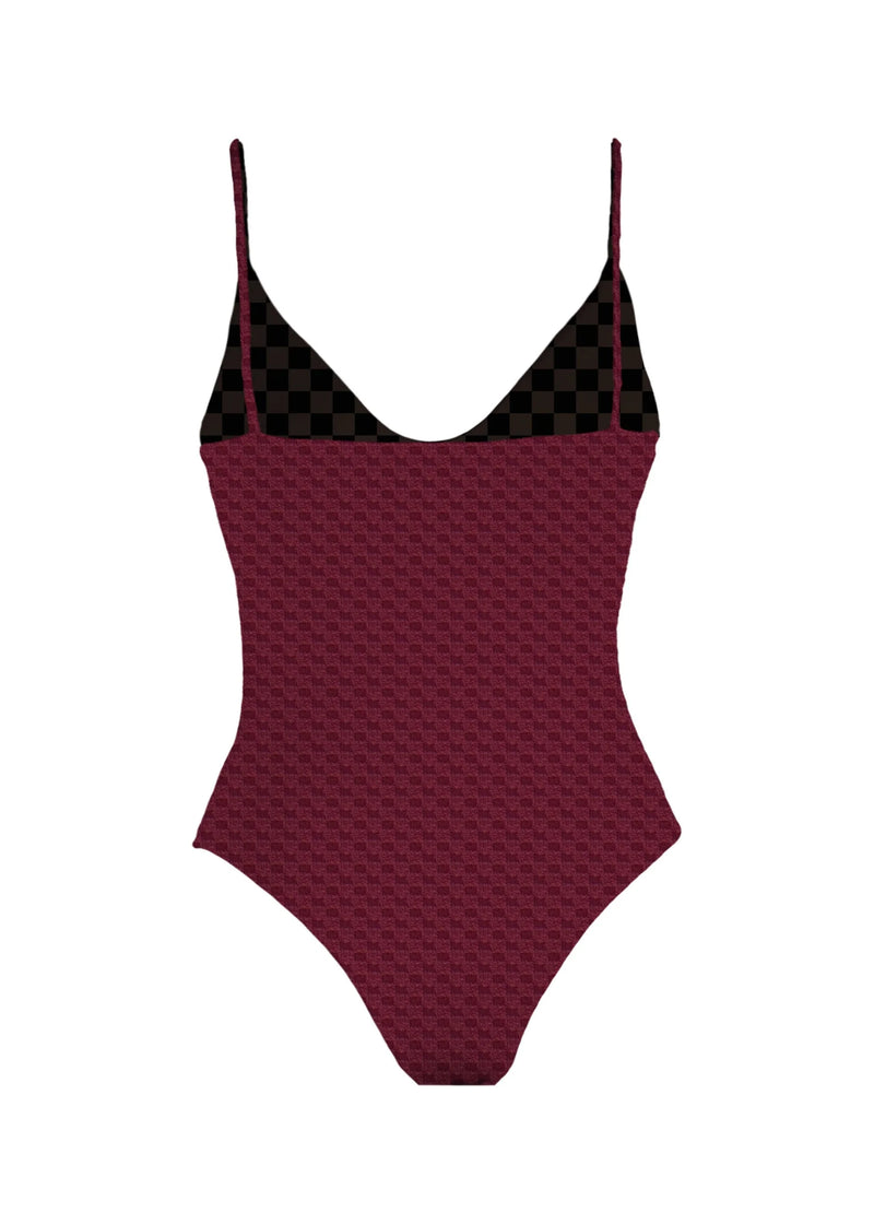 Everyday Bodysuit Vino Terry Check
