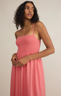 Beachside Midi Dress Sunset Pink