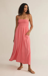 Beachside Midi Dress Sunset Pink