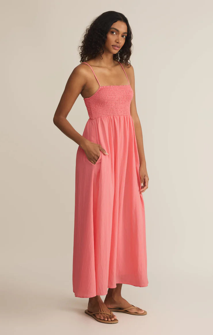 Beachside Midi Dress Sunset Pink