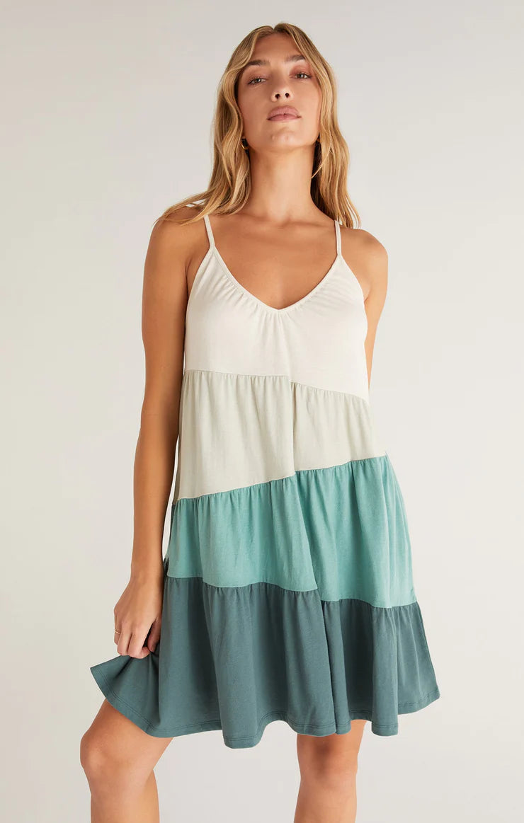 Amalfi Colorblock Dress in Matcha