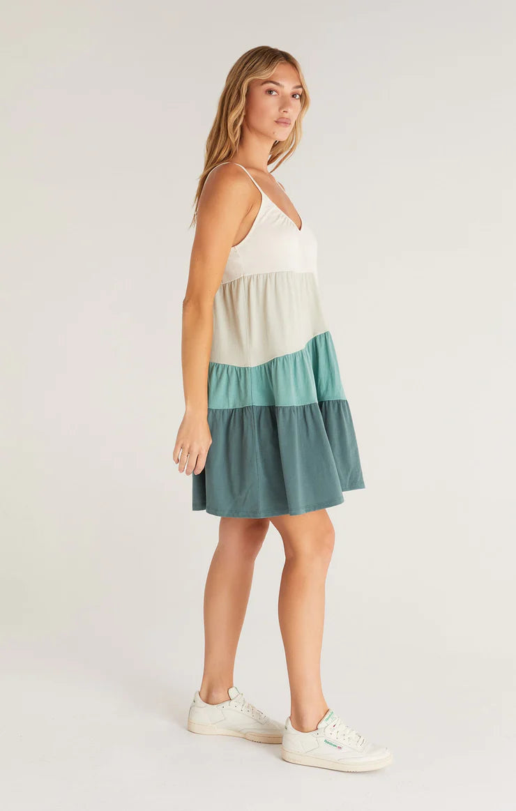 Amalfi Colorblock Dress in Matcha