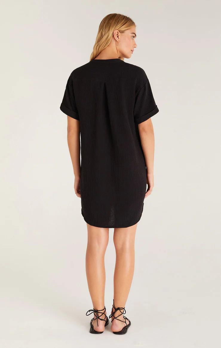 Talia Gauze Mini Dress Black