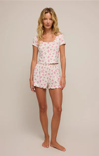 Amour Ditsy Pointelle Short Bone