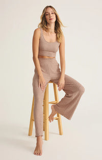 Zoe Rib Tank Bra Iced Coffee