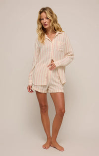 Saturday Stripe Gauze Shirt Bone