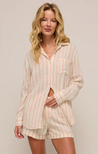 Saturday Stripe Gauze Shirt Bone
